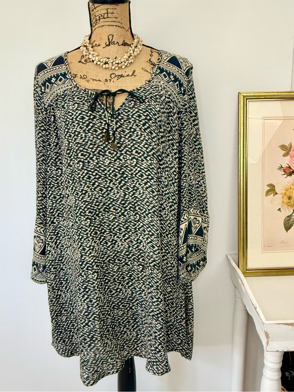 Billabong ‘Eternal Winter' Print Trapeze Dress Sz M